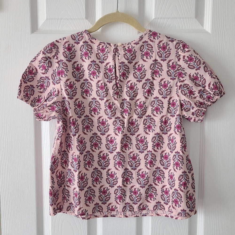 SALE! Crewcuts Puff Sleeve Block Print Top - Picture 2 of 5